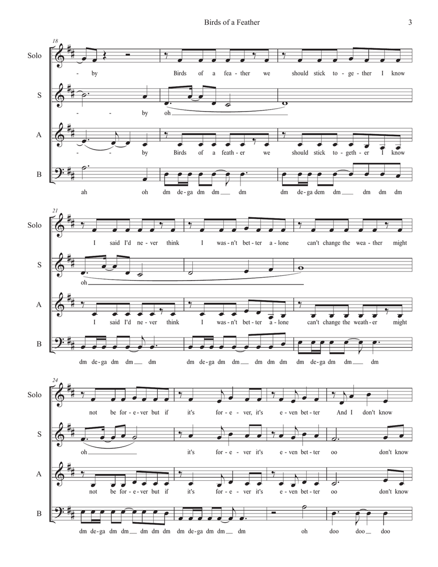 Birds Of A Feather 3-Part scores gallery preview page 3