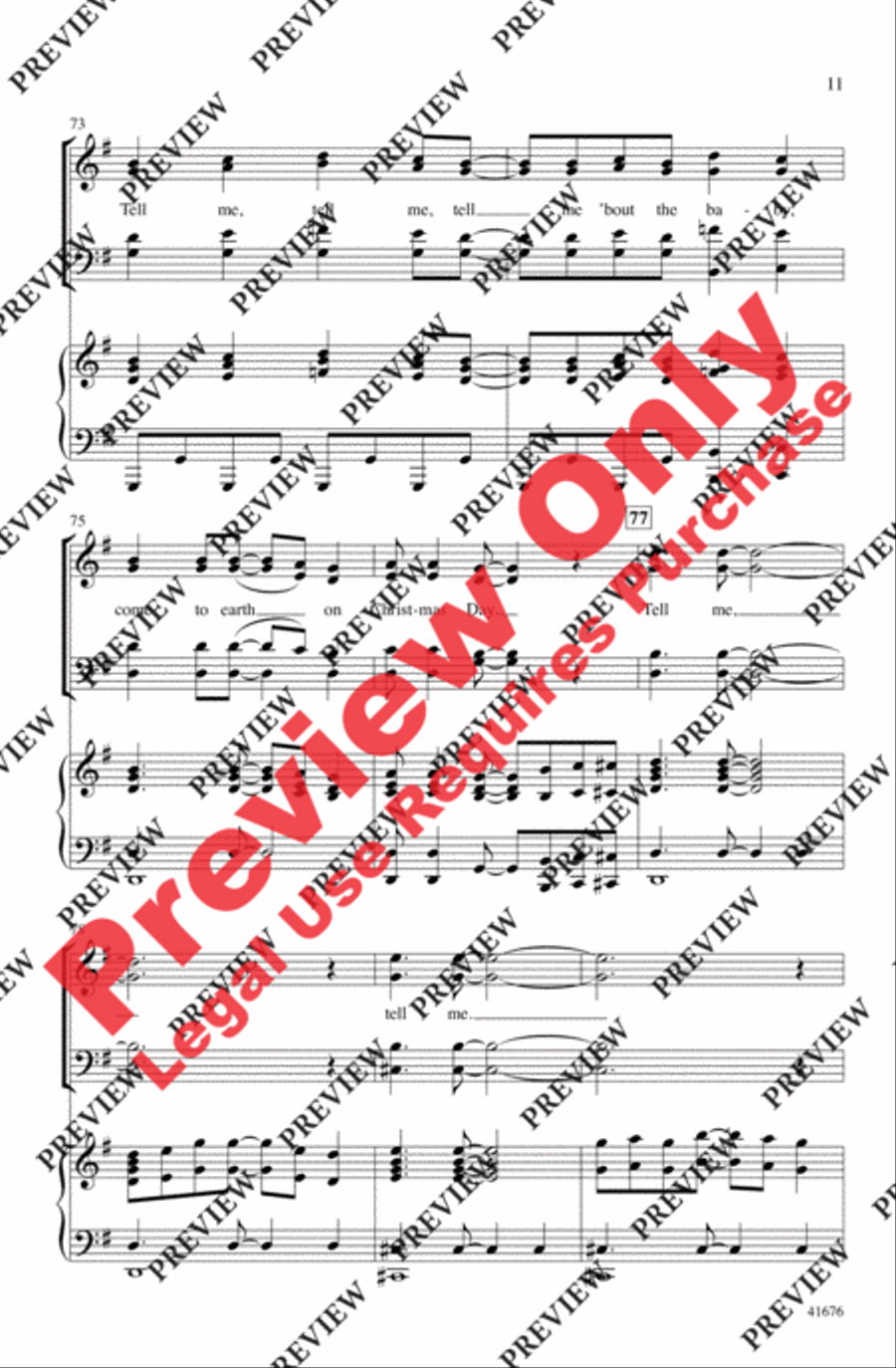 Tell Me, Tell Me! Tell Me, Tell Me! 4-Part scores gallery preview page 11
