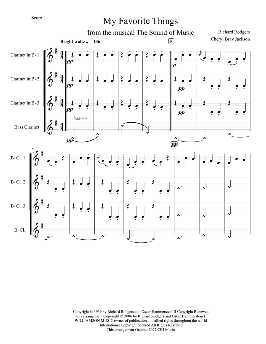My Favorite Things Woodwind Quartet scores gallery preview page 2