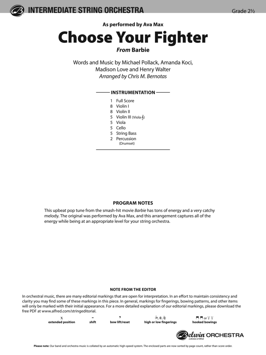 Choose Your Fighter: Score String Orchestra scores gallery preview page 1