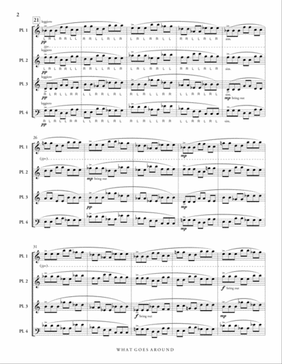 What Goes Around Comes Around Percussion Ensemble scores gallery preview page 4