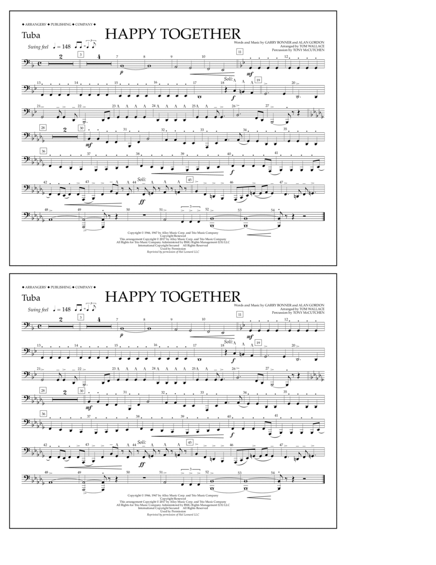 Happy Together - Tuba Tuba scores gallery preview page 1