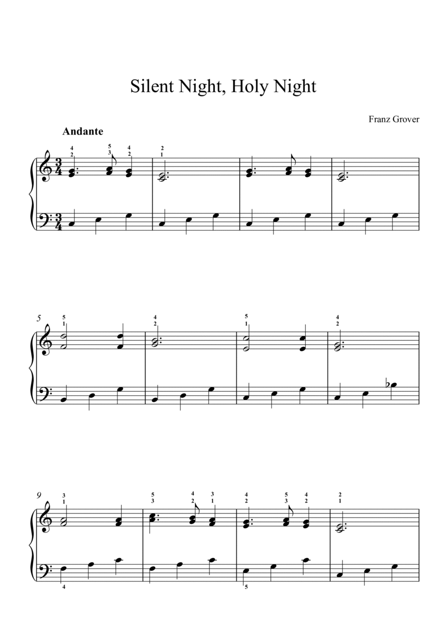 Silent Night, Holy Night Silent Night, Holy Night Easy Piano scores gallery preview page 1