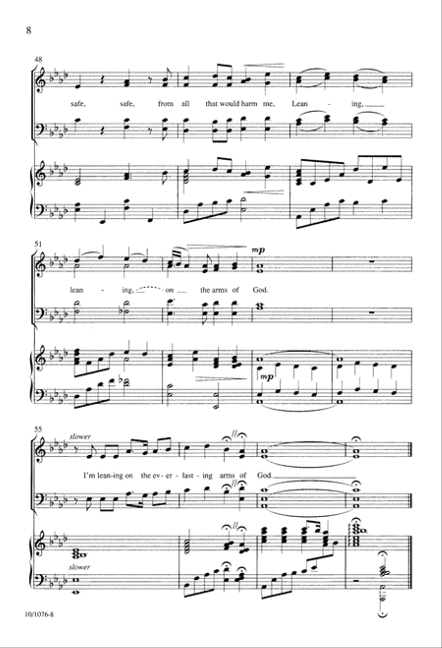 Leaning on the Everlasting Arms 4-Part scores gallery preview page 8
