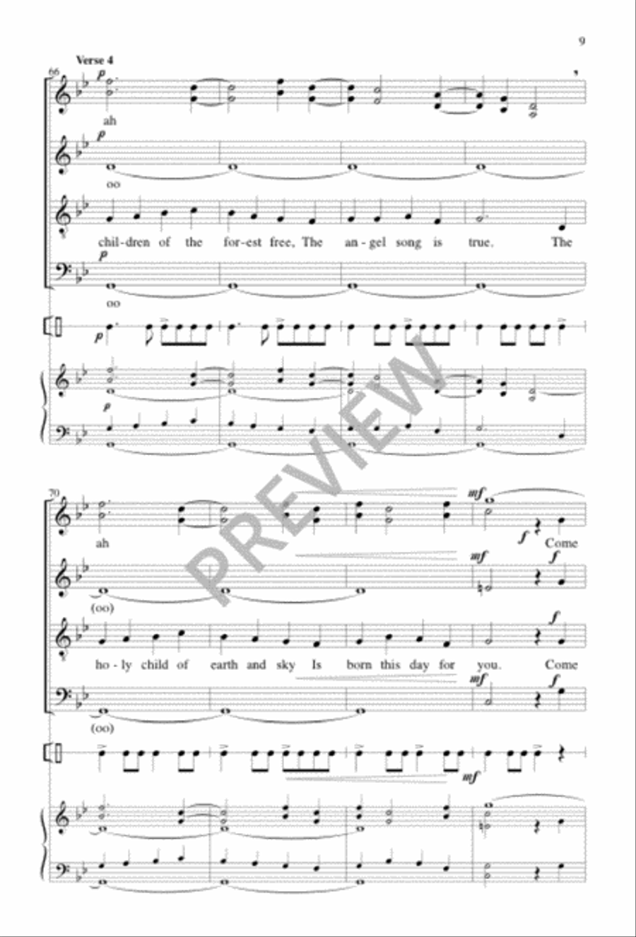 ’Twas in the Moon of Wintertime 4-Part scores gallery preview page 9