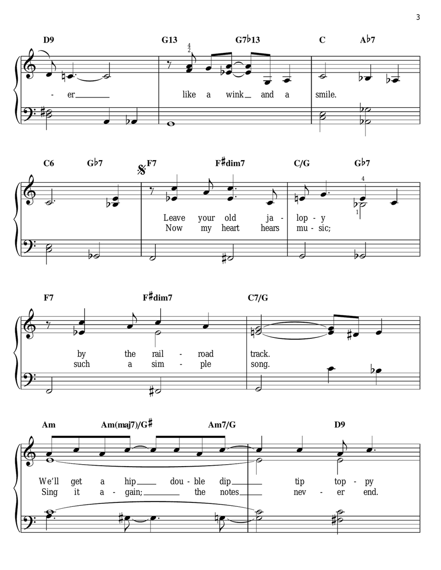 A Wink And A Smile Easy Piano scores gallery preview page 3