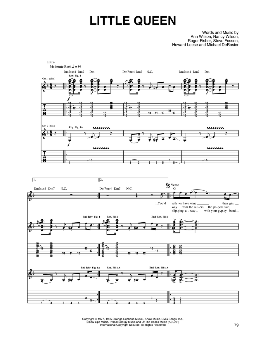 Little Queen Acoustic Guitar scores gallery preview page 1