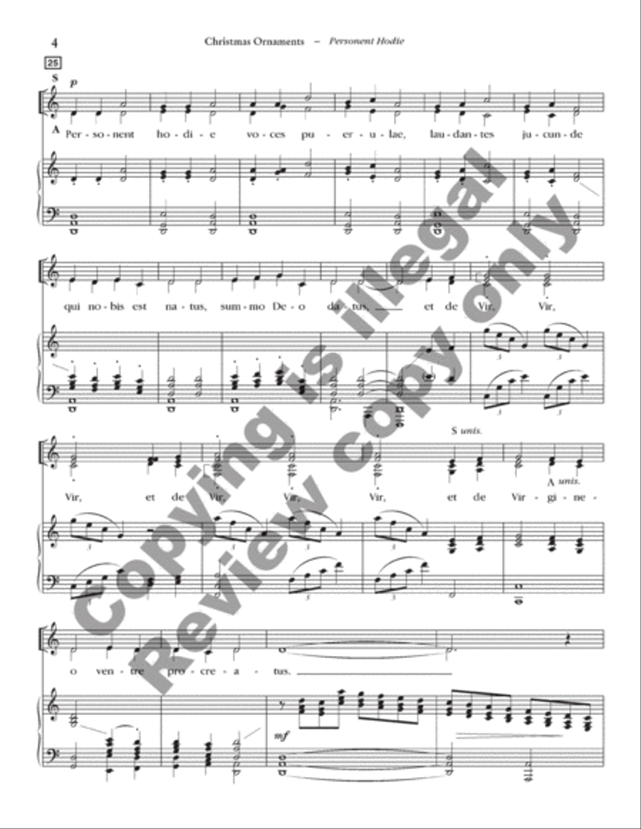 Christmas Ornaments 4-Part scores gallery preview page 4