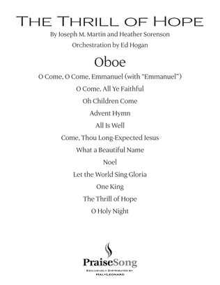 Book cover for The Thrill of Hope (A New Service of Lessons and Carols) - Oboe