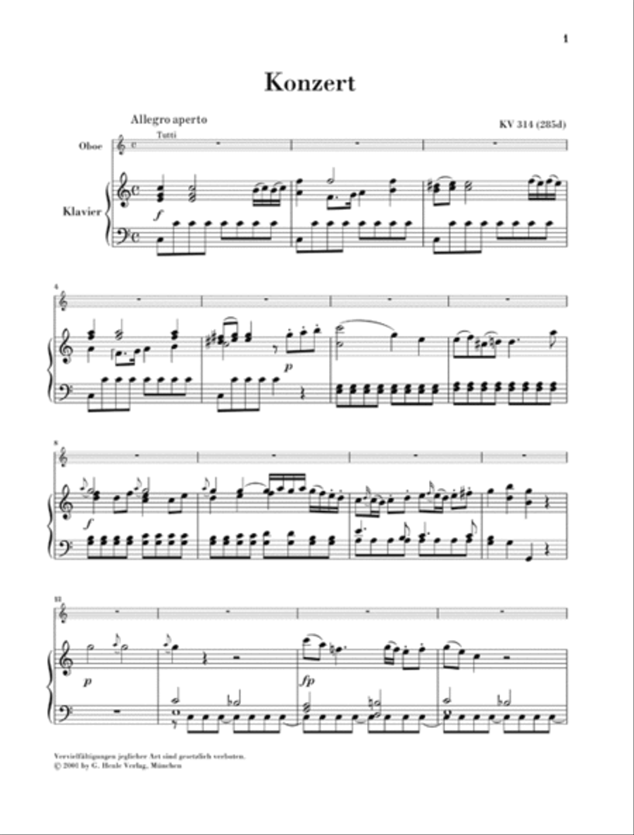 Concerto for Oboe and Orchestra C Major, K. 314 Piano Accompaniment scores gallery preview page 2