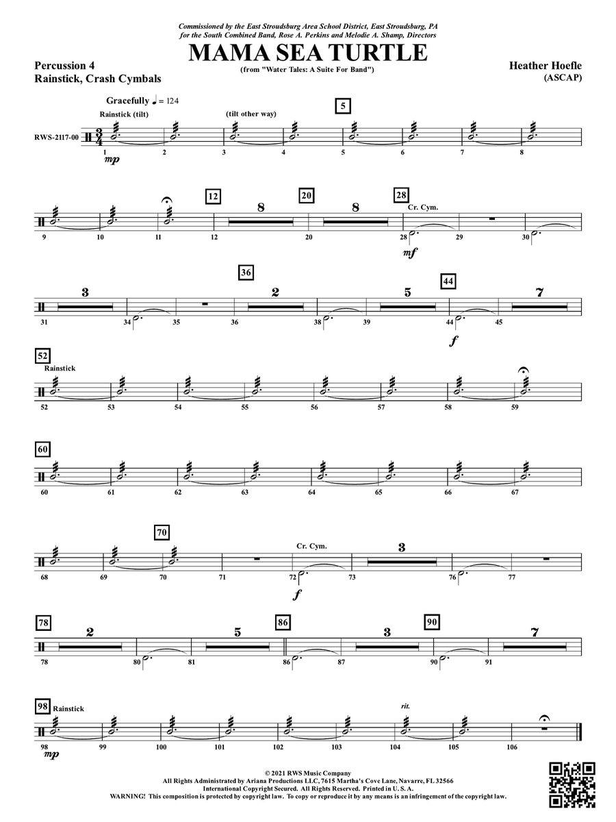 Mama Sea Turtle - From Water Tales: A Suite for Band: 4th Percussion Percussion scores gallery preview page 1