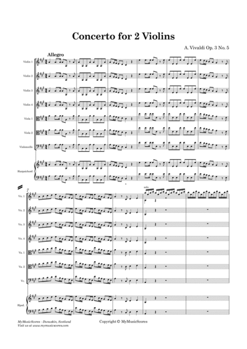 Vivaldi Concerto for 2 Violins in A major Op.3 No.5 image number null