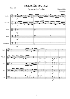 Classical composition for string quintet, with medium level execution at the beginning and end of th