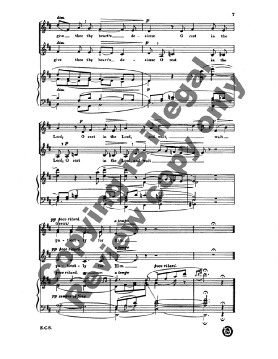 Elijah: O Rest in the Lord SA scores gallery preview page 8