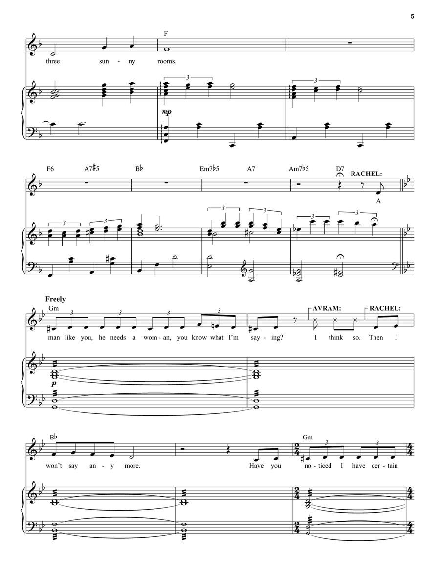 Three Sunny Rooms (from Rags: The Musical) Piano, Vocal scores gallery preview page 5