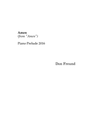 "Amen" - Piano Prelude 2016