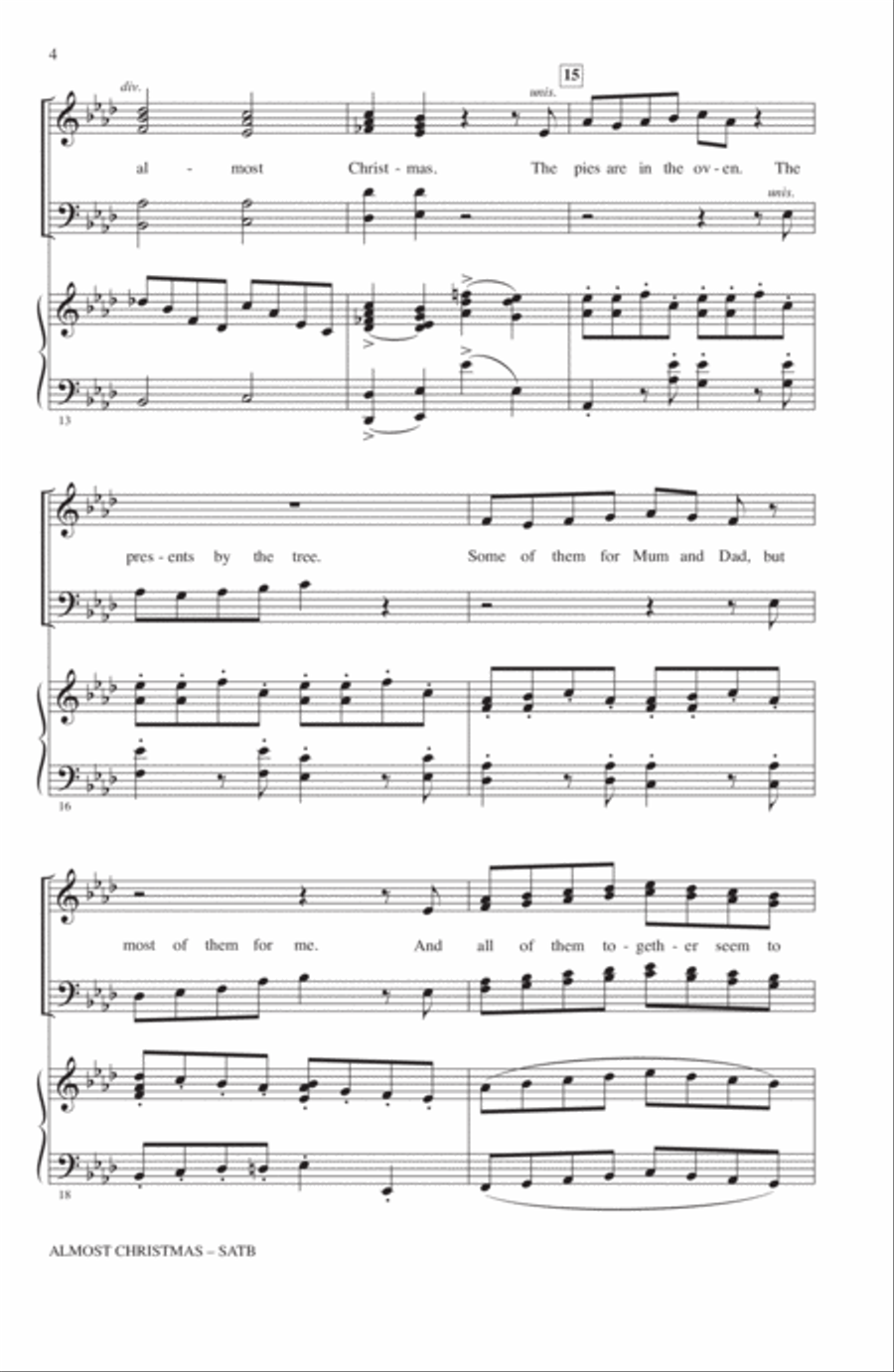 Almost Christmas 4-Part scores gallery preview page 3