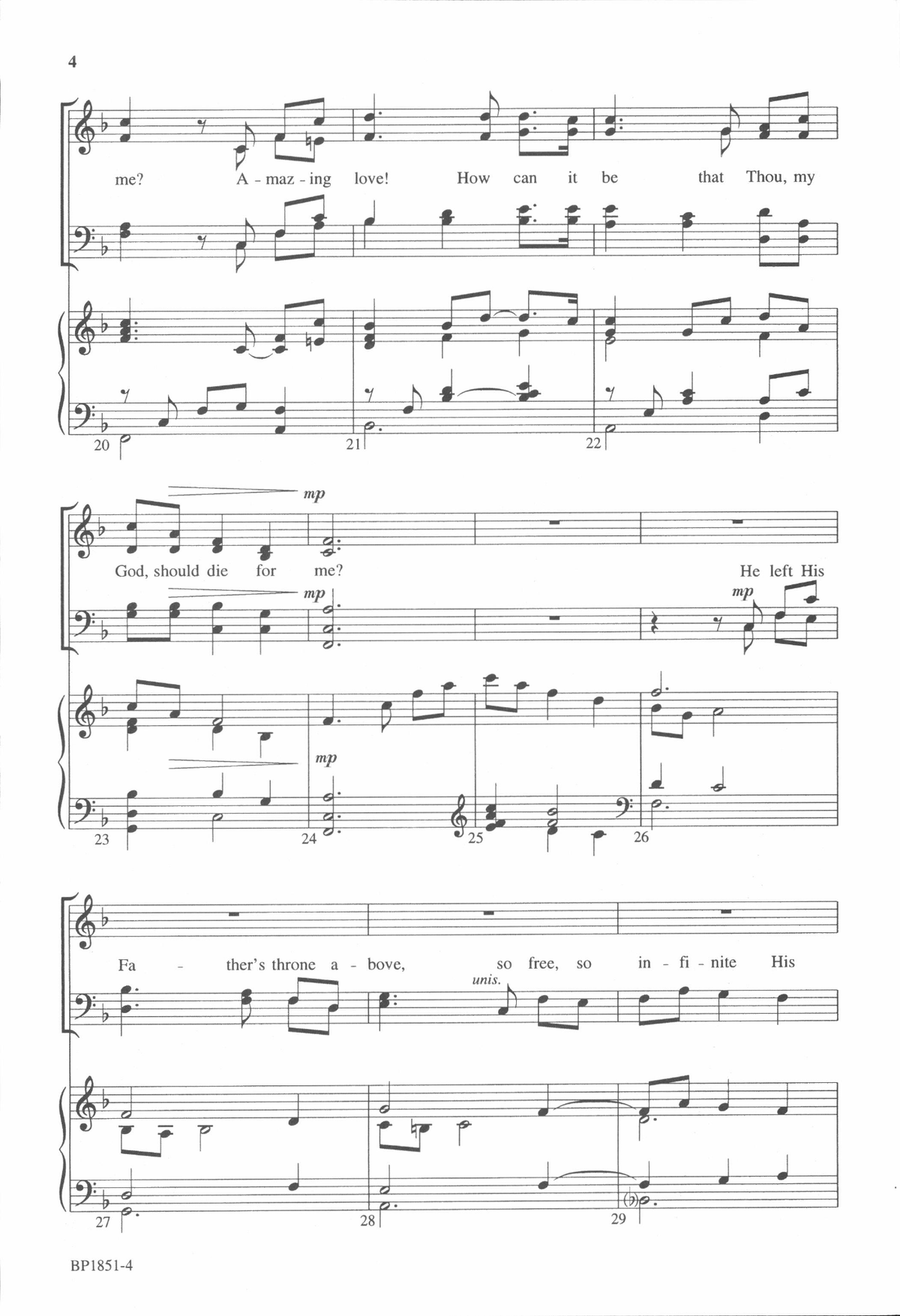 Amazing Love! How Can it Be 4-Part scores gallery preview page 5