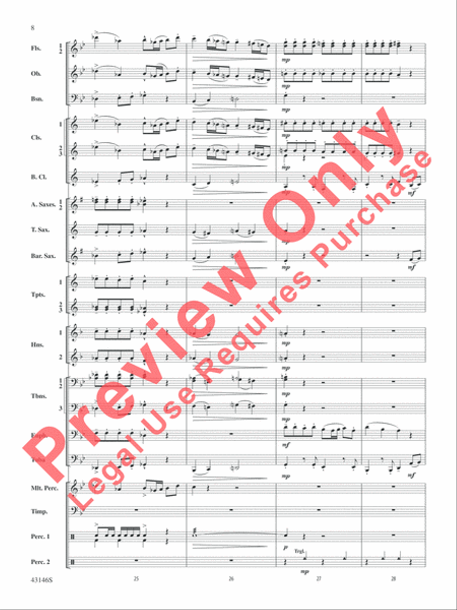 Fantasy on a Burgundian Carol Concert Band scores gallery preview page 9