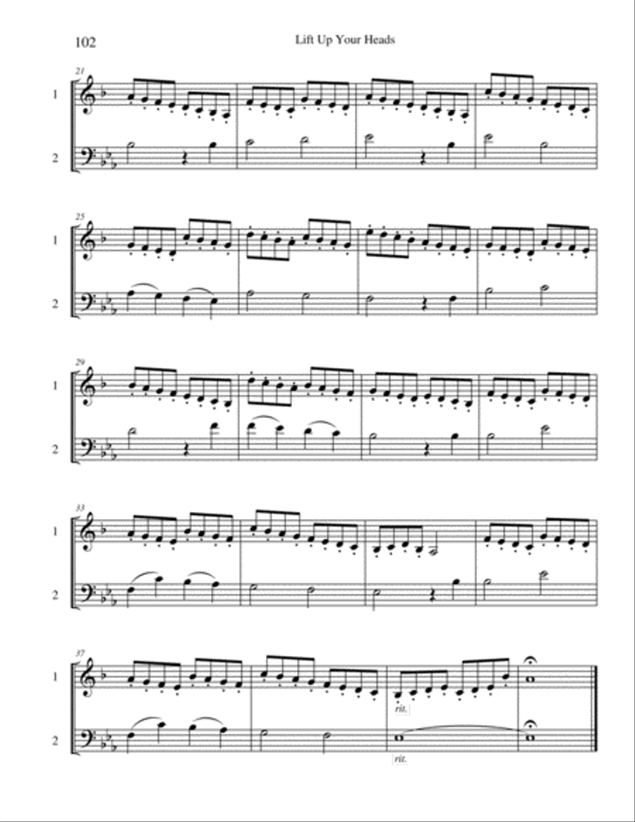 Ten Selected Hymns for the Performing Duet, Vol. 6 - trumpet and trombone (euphonium) Brass Duet scores gallery preview page 2