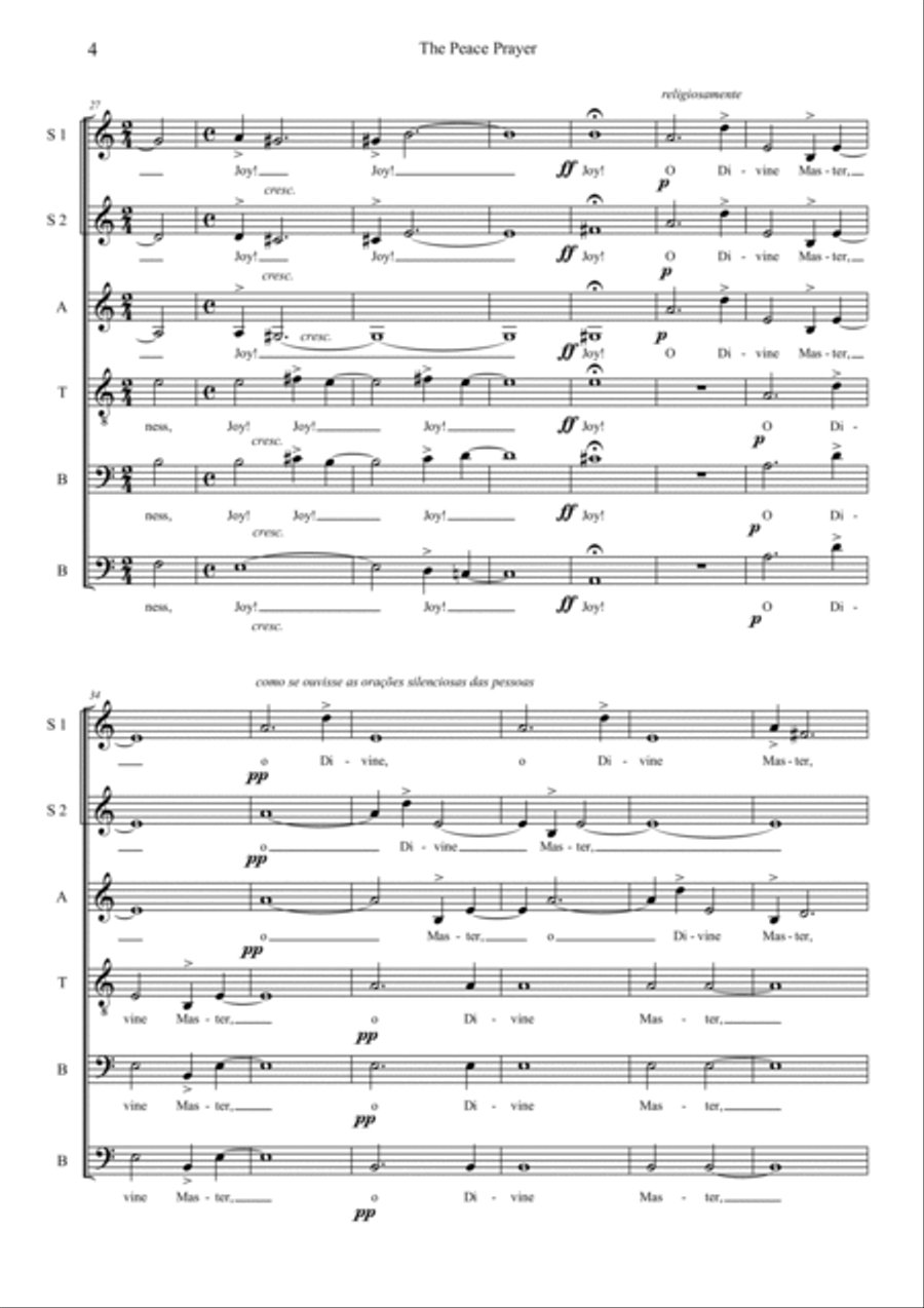THE PEACE PRAYER Choir scores gallery preview page 4