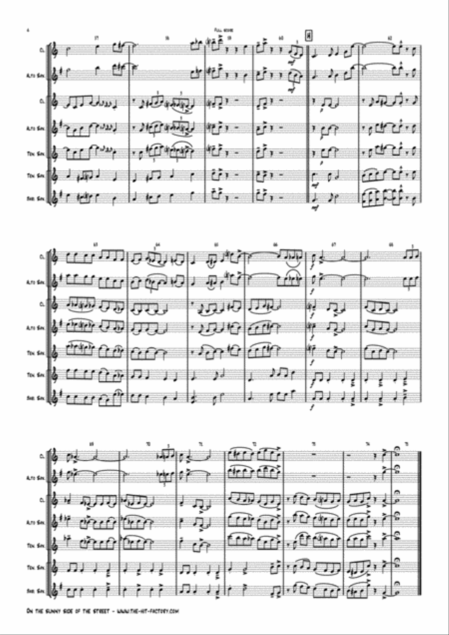 On The Sunny Side Of The Street Woodwind Trio scores gallery preview page 4