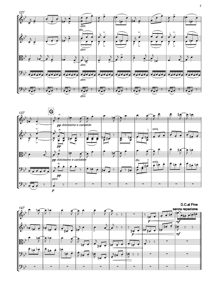 TCHAIKOVSKY Scherzo (String Quartet No.1) for string orchestra String Quartet scores gallery preview page 6