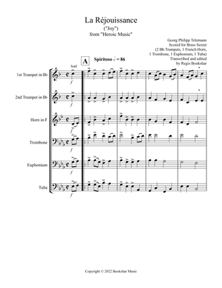 La Rejouissance (from "Heroic Music") (Eb) (Brass Sextet - 2 Trp, 1 Hrn, 1 Trb, 1 Euph, 1 Tuba)