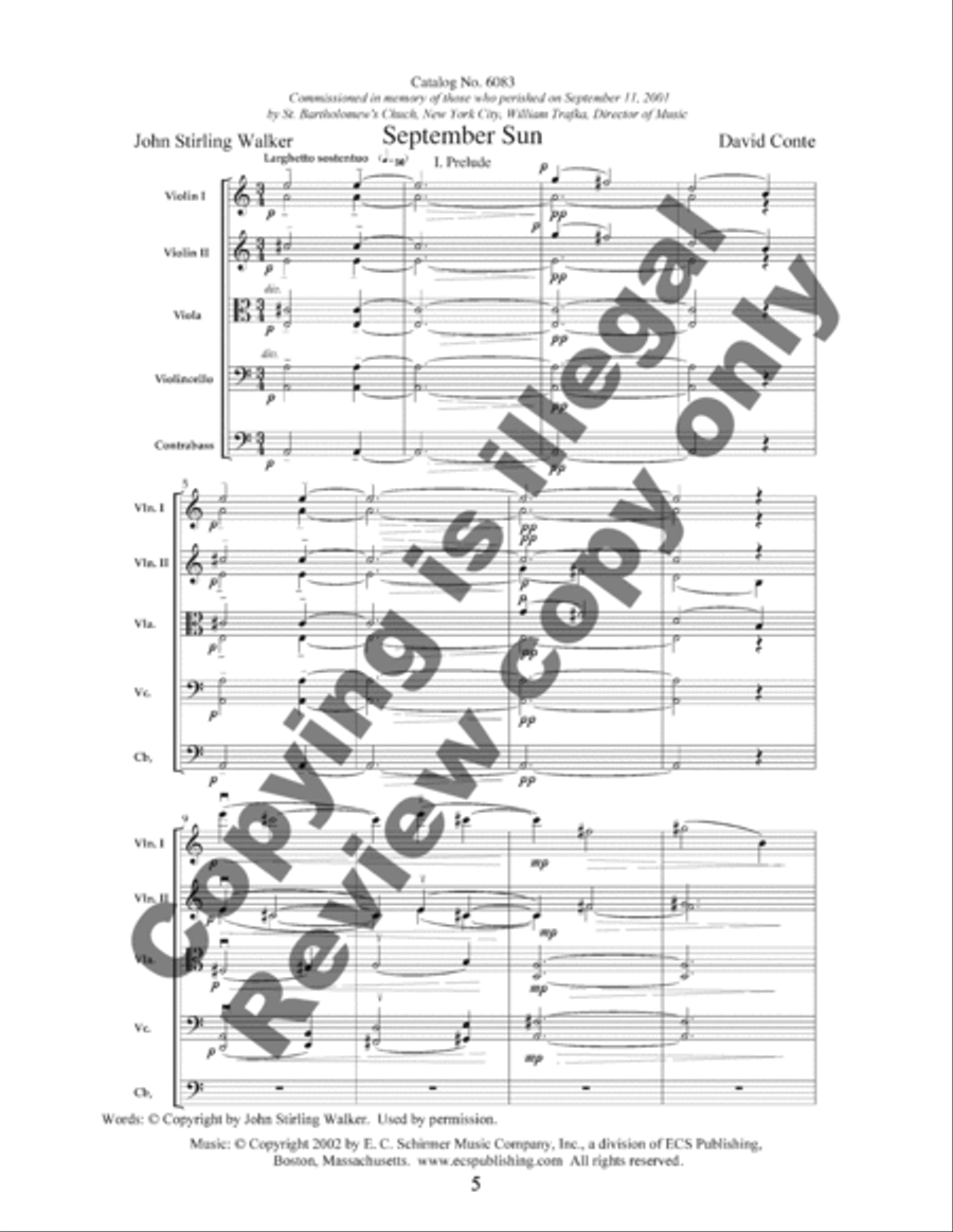 September Sun (Orchestral Score) Choir scores gallery preview page 3