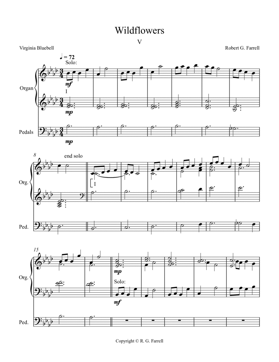 Wildflowers #5 Organ Solo scores gallery preview page 1