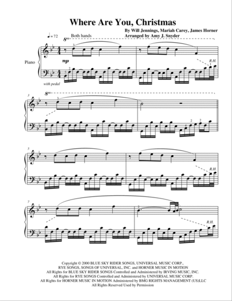 Where Are You Christmas? Piano Solo scores gallery preview page 2