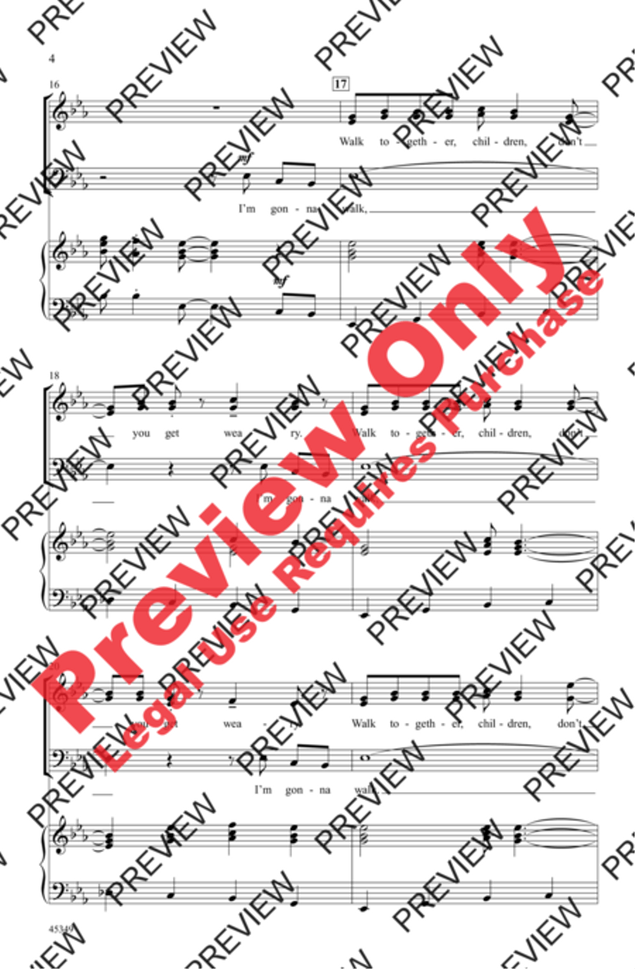 Walk Together, Children 3-Part scores gallery preview page 4