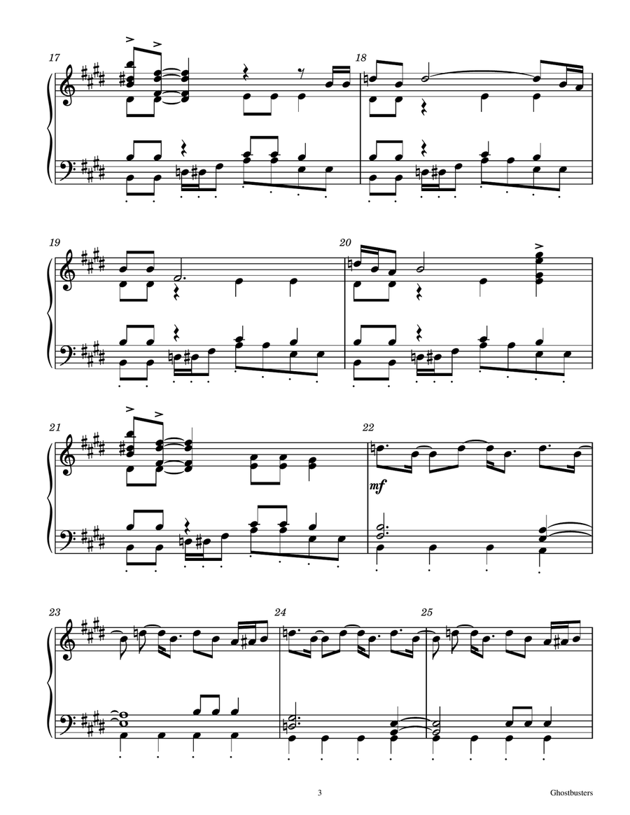 Ghostbusters - Score Only Handbell Choir scores gallery preview page 3