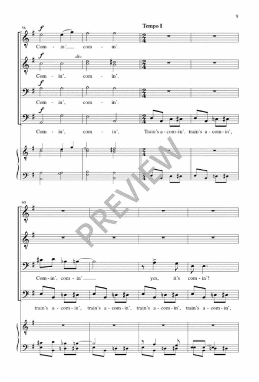 Train's a-Comin' TTBB scores gallery preview page 9