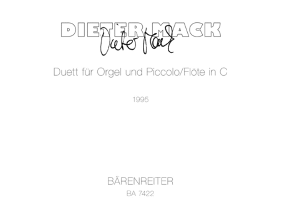Duett für Orgel und Piccolo/Flöte in C (1995) Flute scores gallery preview page 1