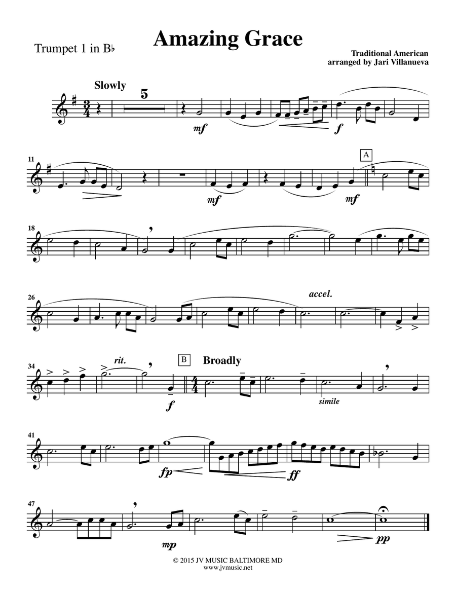 Amazing Grace for Brass Quintet Brass Quintet scores gallery preview page 4