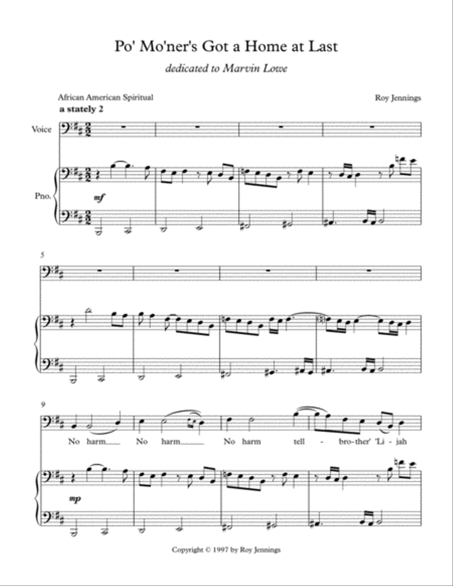 Po Moner's Got a Home at Last Bass Voice scores gallery preview page 2