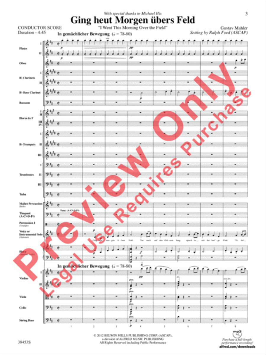 Ging heut Morgen übers Feld Full Orchestra scores gallery preview page 4