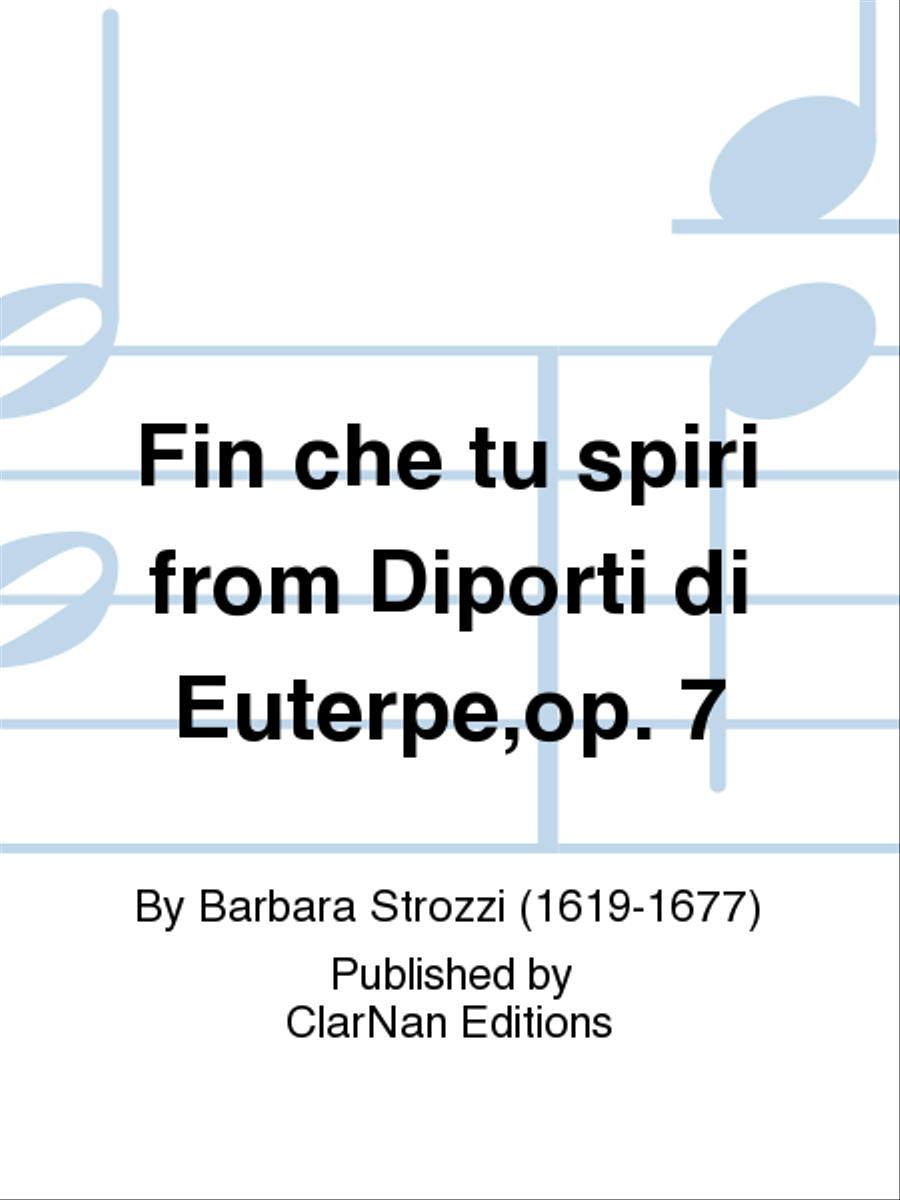 Fin che tu spiri from Diporti di Euterpe,op. 7 Soprano Voice scores gallery preview page 1