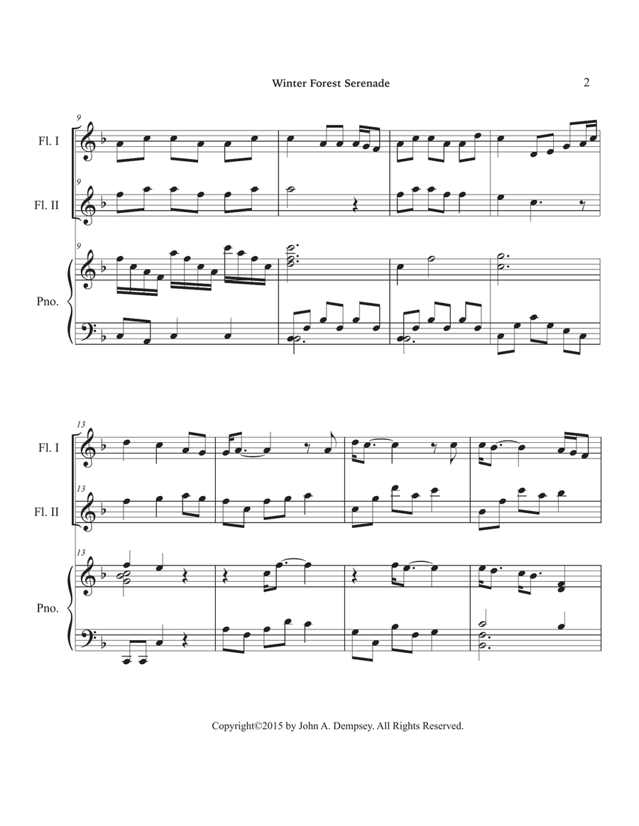 Winter Forest Serenade (Trio for Two Flutes and Piano) Woodwind Duet scores gallery preview page 6