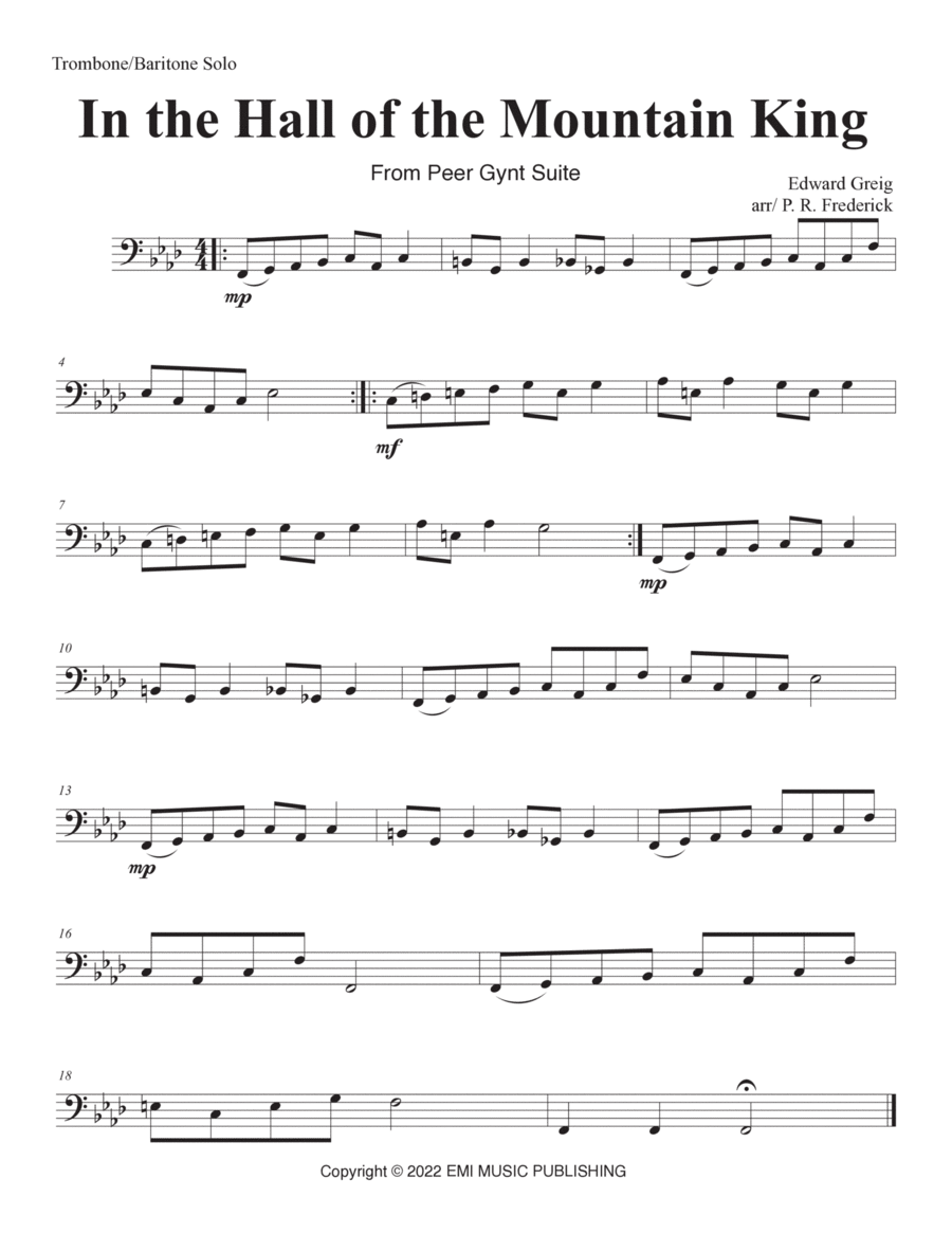 In The Hall Of The Mountain King Baritone Horn TC scores gallery preview page 1