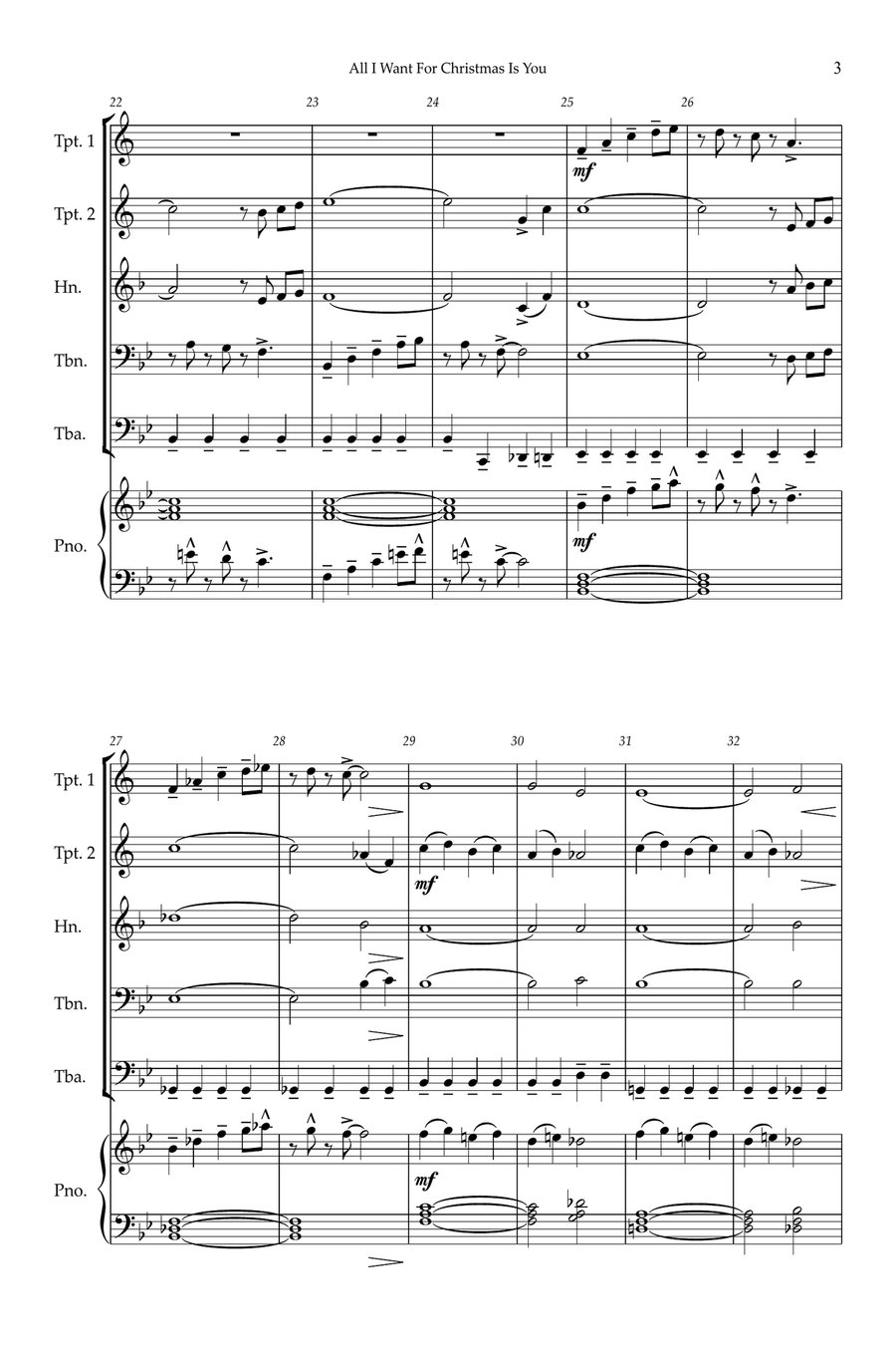 All I Want For Christmas Is You Small Ensemble scores gallery preview page 3