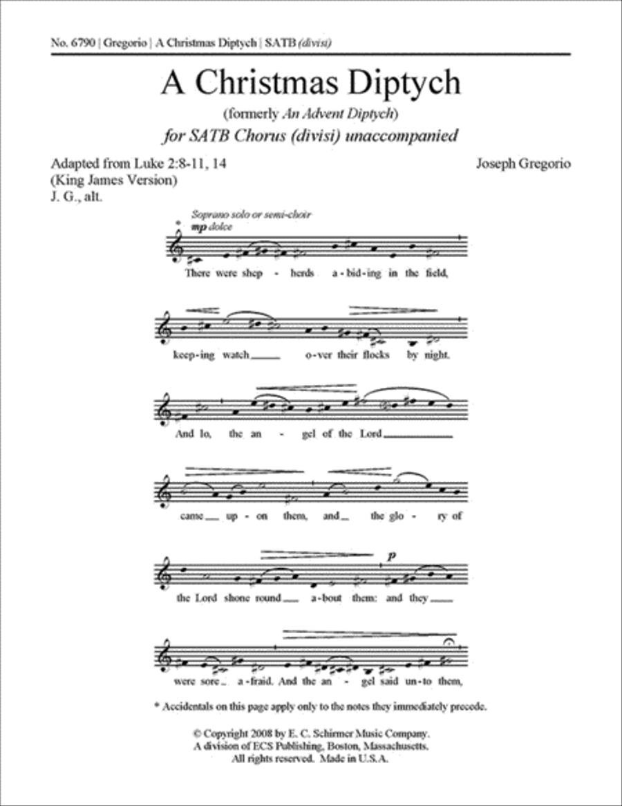 A Christmas Diptych A Christmas Diptych Divisi scores gallery preview page 1