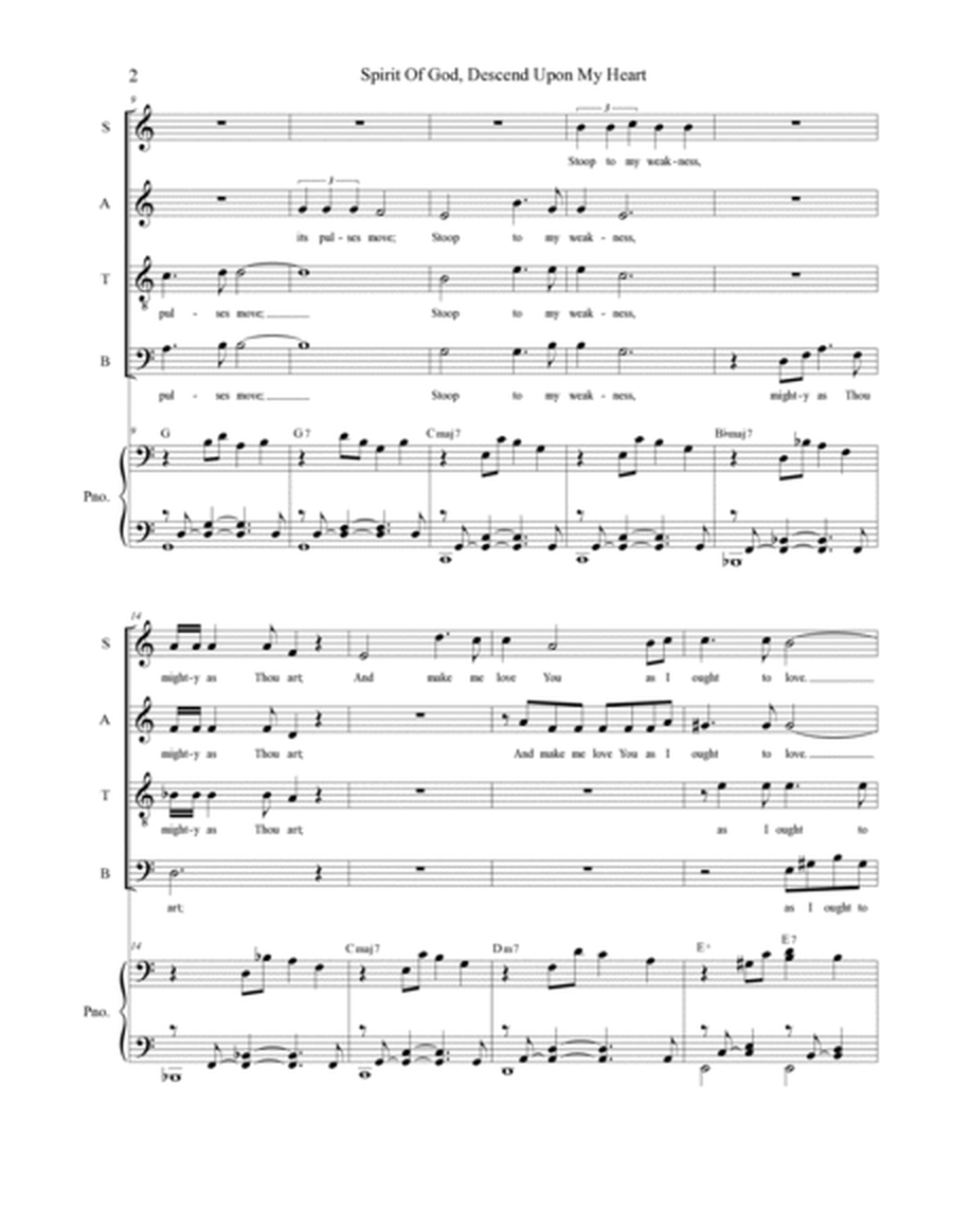 Spirit Of God, Descend Upon My Heart (SATB) image number null