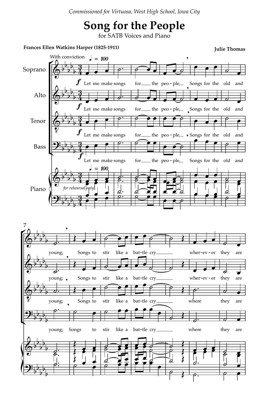 Song for the People 4-Part scores gallery preview page 1