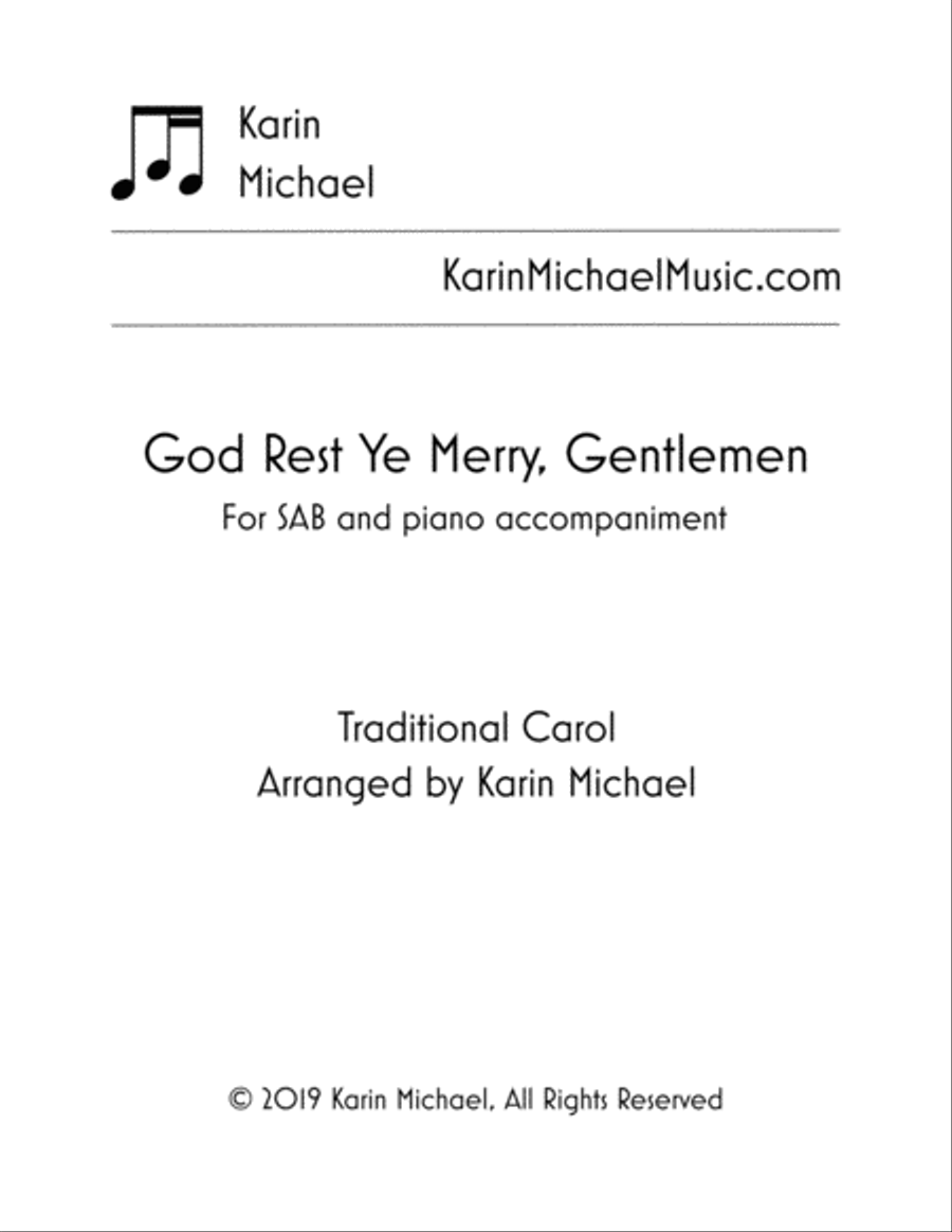 God Rest Ye Merry, Gentlemen 3-Part scores gallery preview page 1