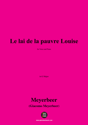 Book cover for Meyerbeer-Le lai de la pauvre Louise,in G Major