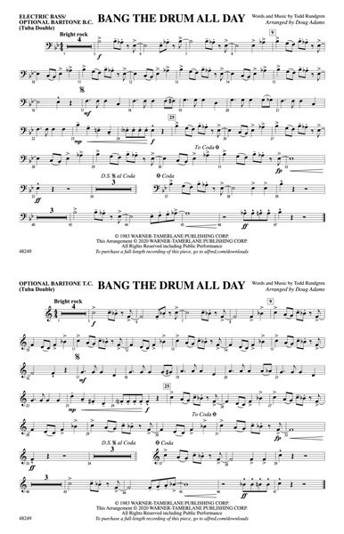 Bang the Drum All Day: Electric Bass