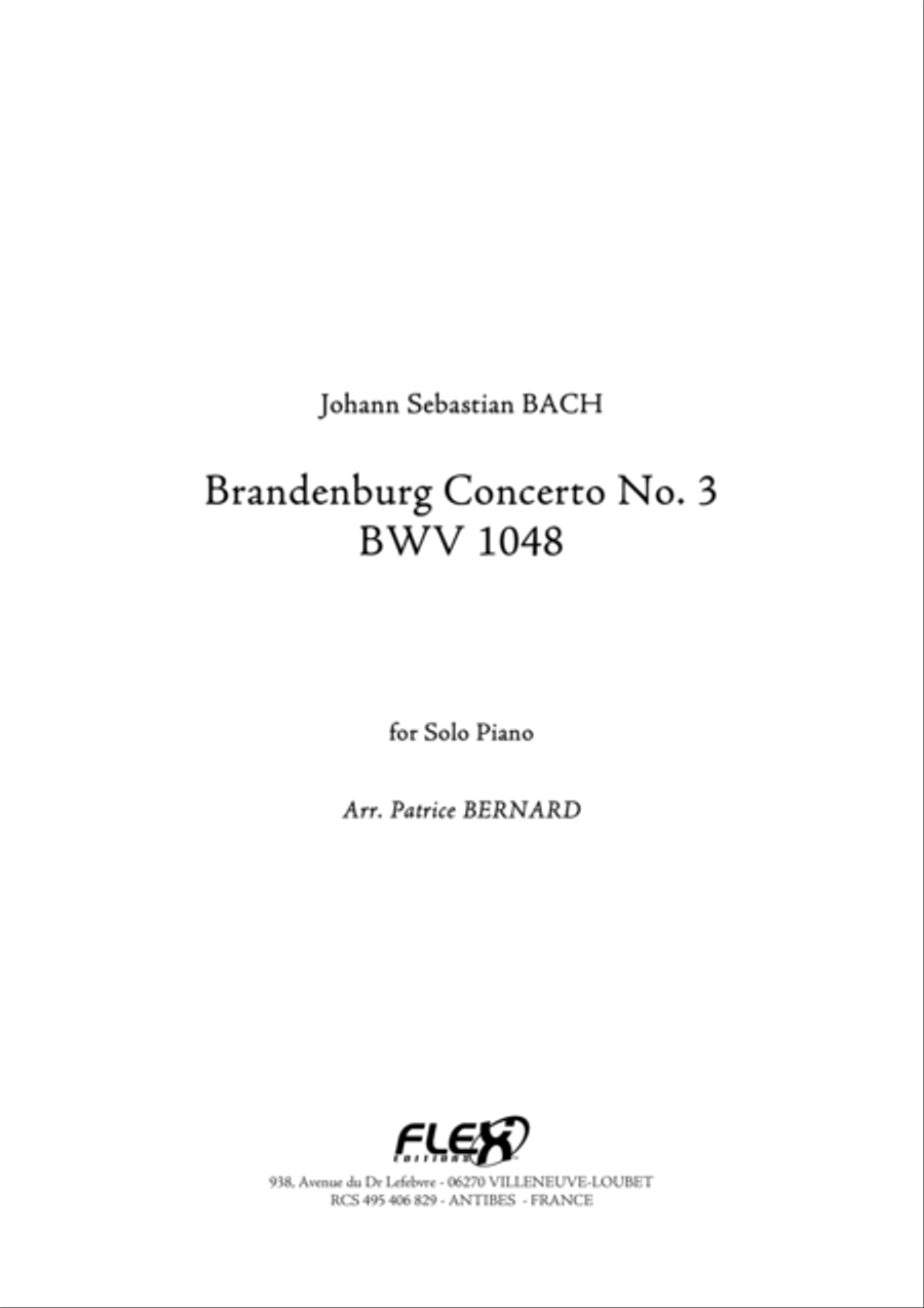 Brandenburg Concerto No.3 - Extracts Piano Solo scores gallery preview page 1