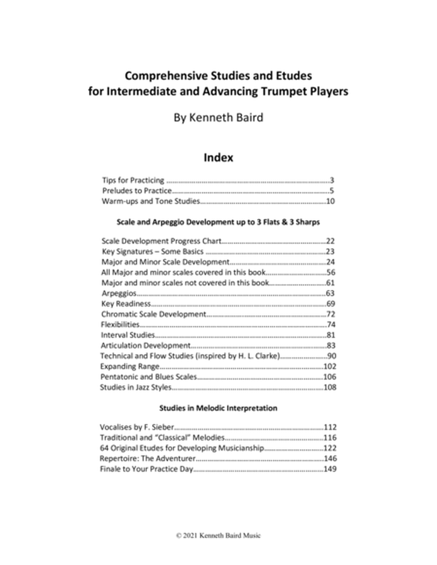Comprehensive Studies and Etudes for Intermediate and Advancing Trumpet Players